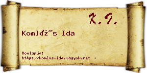 Komlós Ida névjegykártya