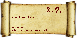 Komlós Ida névjegykártya