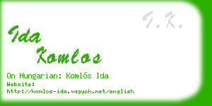 ida komlos business card
