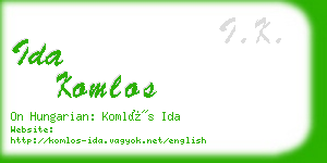 ida komlos business card